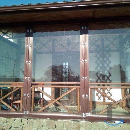 Прозрачные шторы ПВХ для беседки веранды в Краснодаре