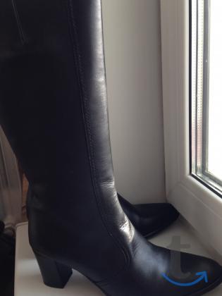 Сапоги женские новые 37 размер чёрная кожа в Челябинске