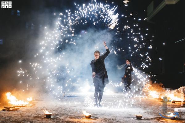 Огненное сердце / пиротехническое шоу (fire show) в Южноуральске