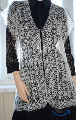 Кардиганы жилеты из козьего пуха связаны крючком в Оренбурге