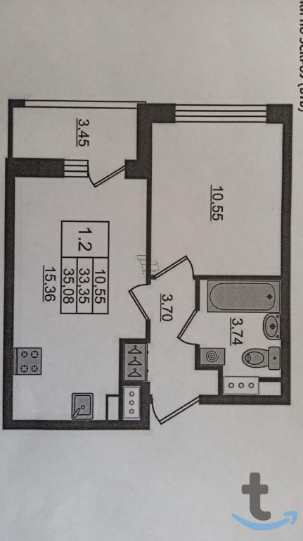 2 -к. квартира, 34 м2, 13 /15 эт. в Санкт-Петербурге